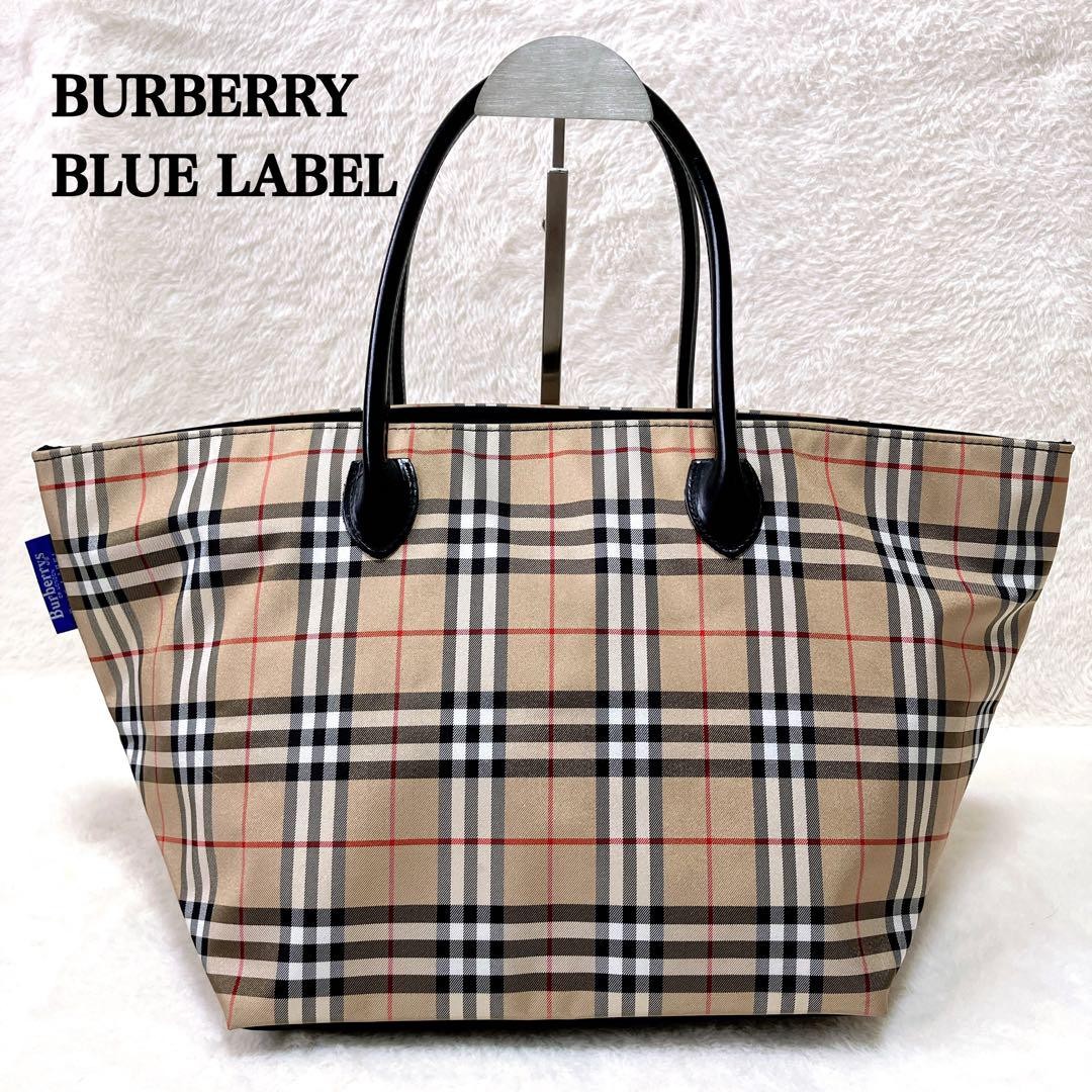 BURBERRY BLUE LABEL Boat Shape Tote Bag Nova Check Large