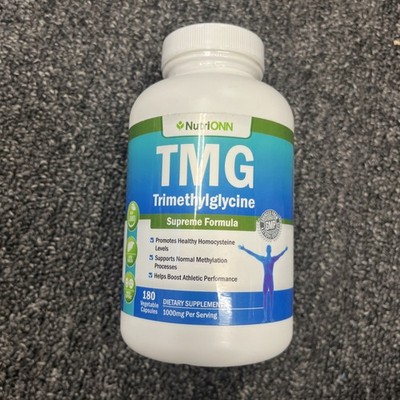 Trimethylglycine TMG Supplement - 1000mg - 180 Count - Exp 05/2028