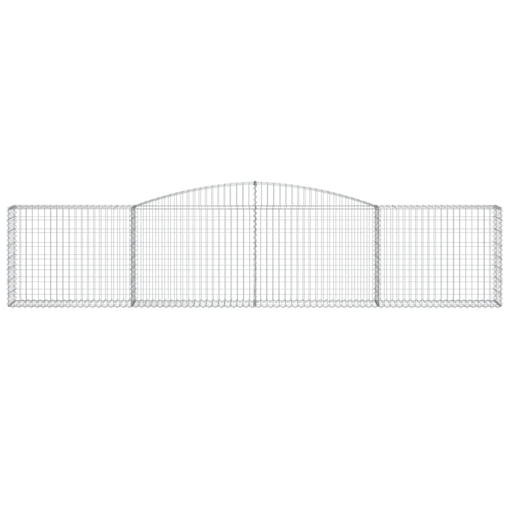 vidaXL Gabbione Decorativo ad Arco in Ferro Zincato 400x30 cm di Design - 3