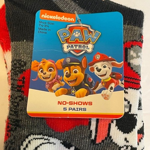 Paw patrol no show socks 5 pk shoe size 7.5 - 3.5 new - Picture 2 of 4