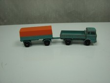 Matchbox Mercedes green truck orange canopy 1 trailer 2 Lesney England