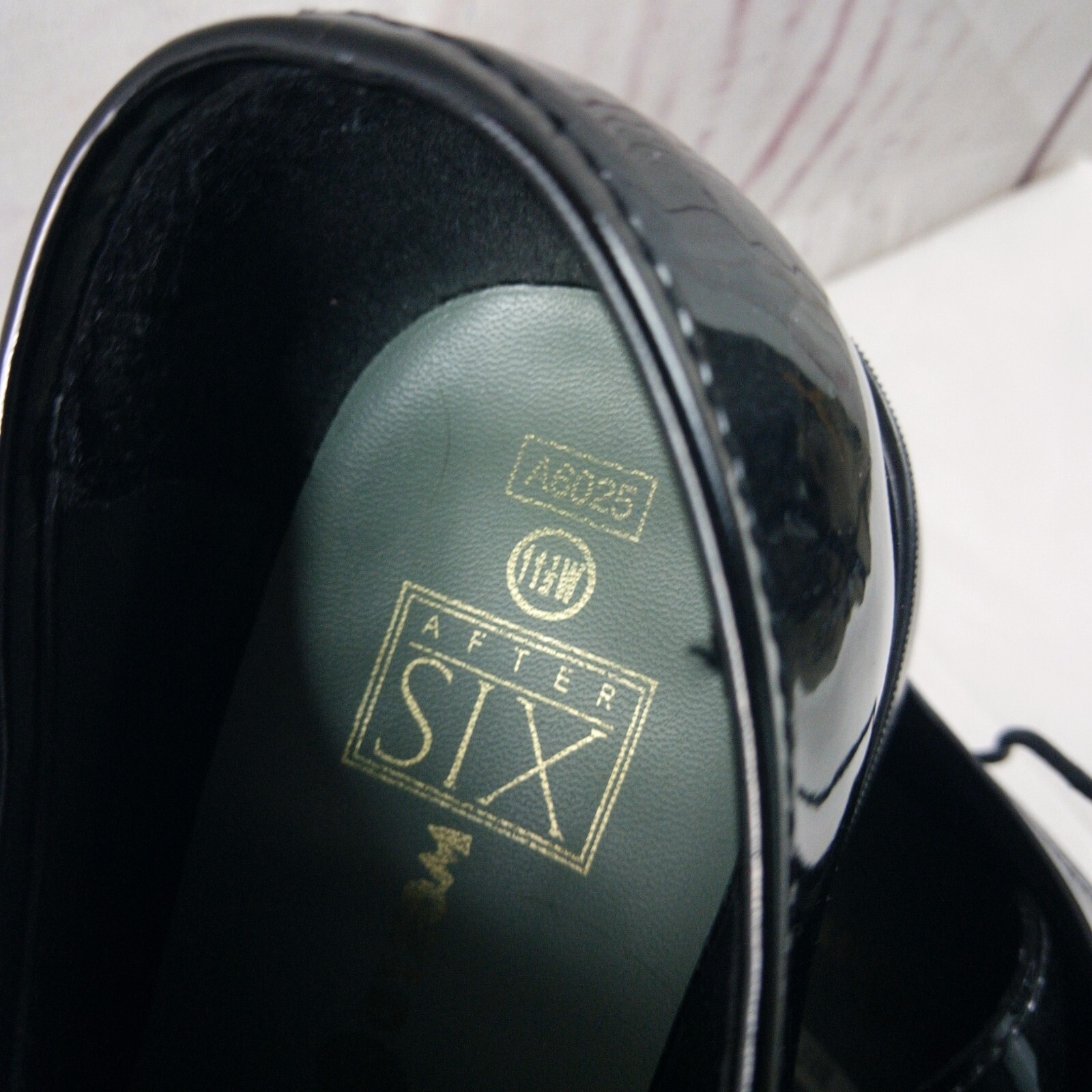 SAOLA Scarpe eleganti da uomo After Six World Party nere in pelle verniciata taglia 11 5W