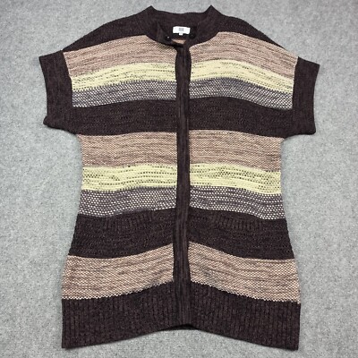 Noa-Noa Womens Snap Cardigan Size S Brown Cotton Knit Relaxed Sweater Small