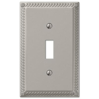 Electrical Switchplate or Outlet Cover Georgian Satin Nickel Rope Single Double 