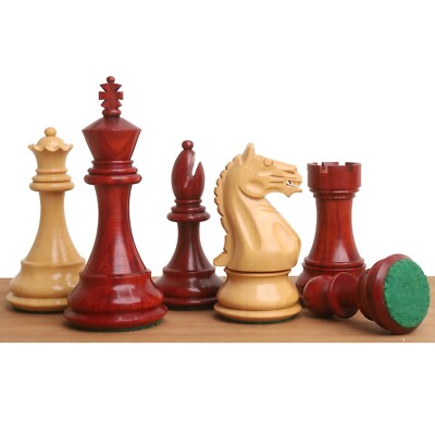 4'' Fierce Knight Staunton Chess Set- Chess Pieces Only - Weighted Bud Rosewood