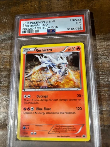 POKEMON 2011 B & W Promo Box RESHIRAM Holo #BW23 PSA 7 RARE