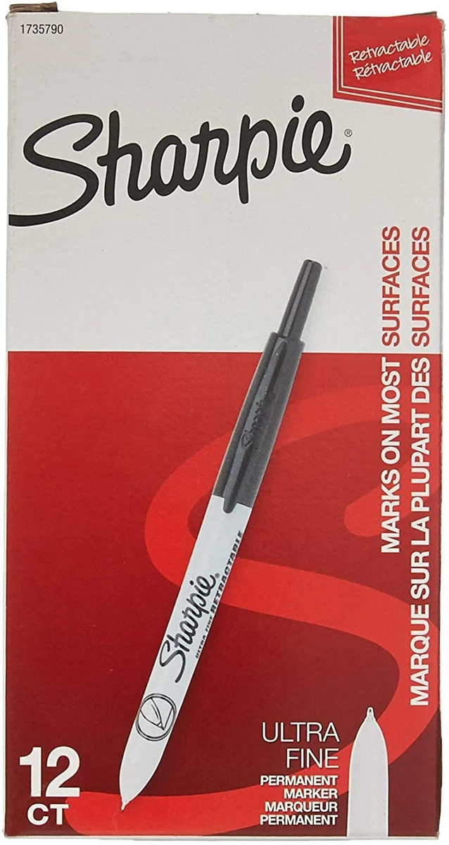 1735790 Sharpie Retractable Permanent Marker, Ultra Fine, Black