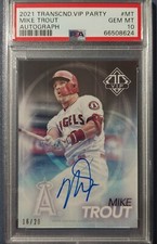 2021 Transcendent Party Mike Trout Autograph 16/20 PSA10  POP 3