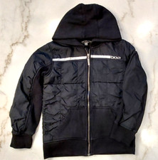 DKNY Boys Jacket Polyester with Fleece Lining Black Size Small