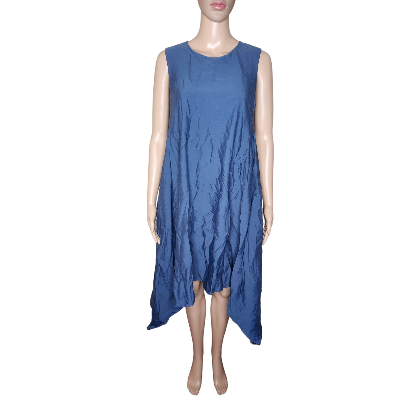 Cos women's navy blue handkerchief hem sleeveless dress Sz 6 eBay