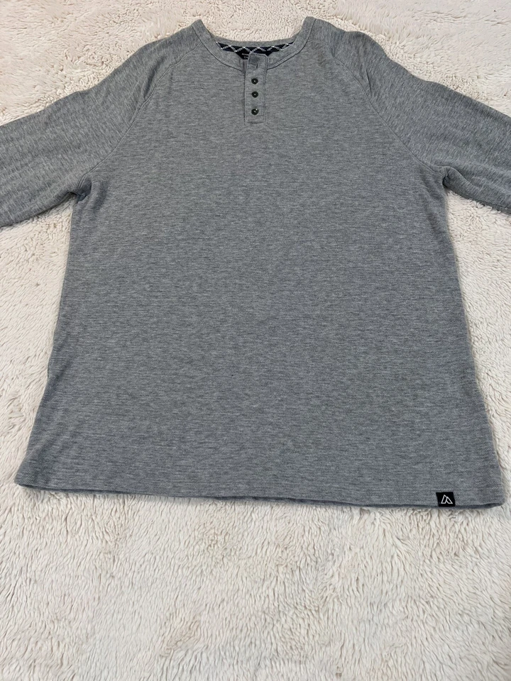 Alpine Design Men's Pullover 1/4 Button Henley Shirt 100% Cotton Size XXL Grey - Image 4 of 4