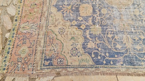 ANTİQUE TURKİSH OUSHAK WOOL RUG 9X9 VİNTAGE OVERSİZE OUSHAK ORİENTAL RUG - Picture 9 of 15