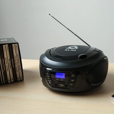 Boombox Portable Recharge Audio System FM Radio CD Player Bluetooth MP3 USB AUX