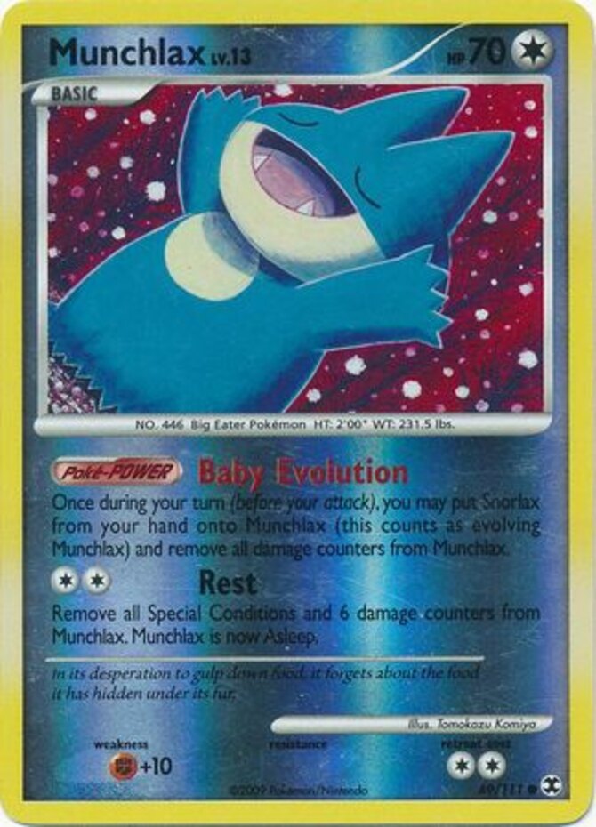 Munchlax - 69/111 - Common - Reverse Holo x1 - Moderately Played