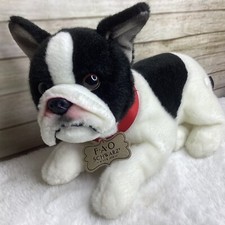 FOA SCHWARZ Plush French Bulldog/Puppy Black/White 13" 50 