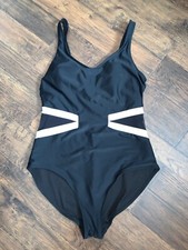 Vintage 80s Women's Catalina Hollywood Black Bathing Suit, One Piece, Sz M 8-10