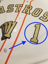 Carlos Correa Houston Astros Gold Jersey Number lettering kit Championship patch