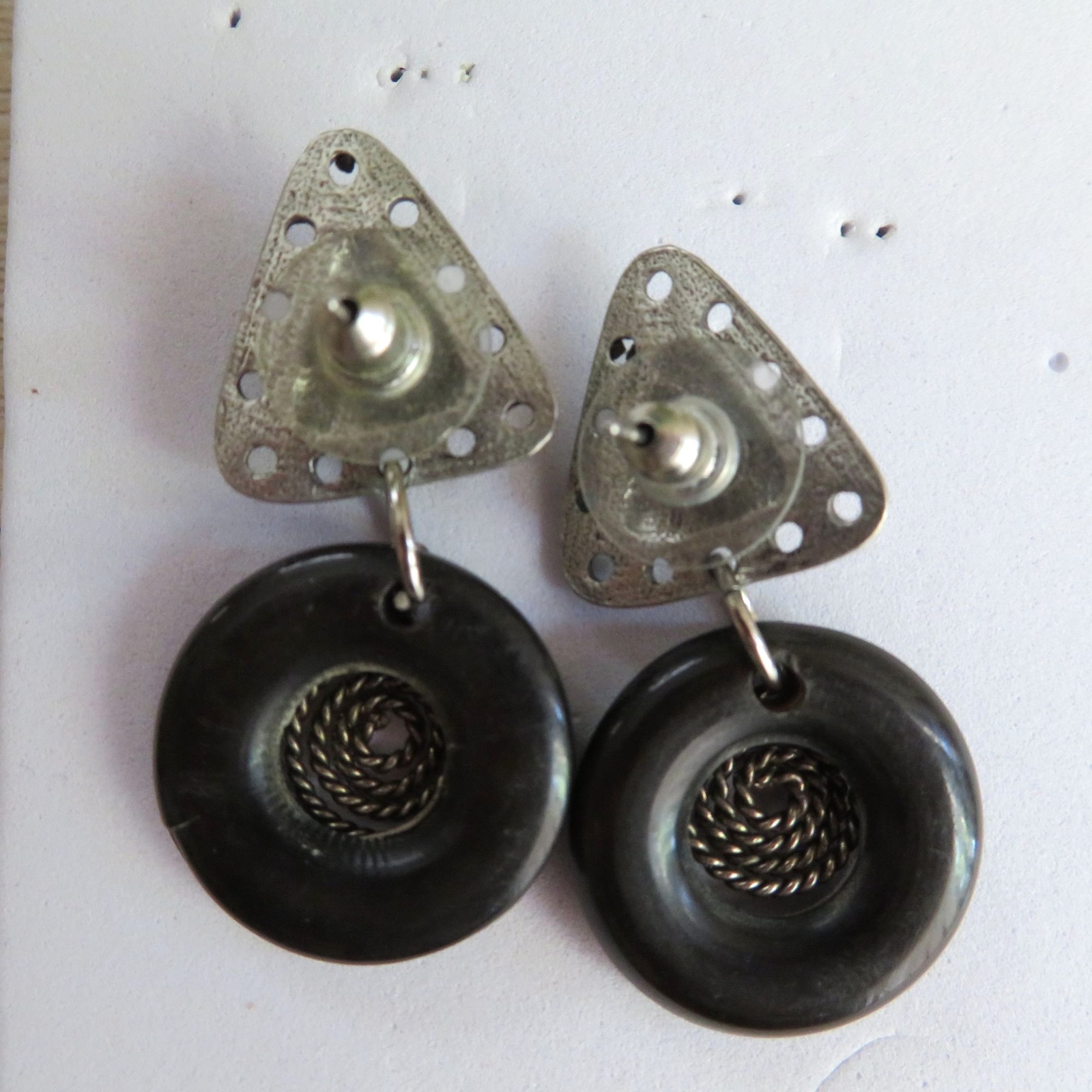 Artisan Dangle Drop Post Earrings Boho Hippie Uns… - image 8