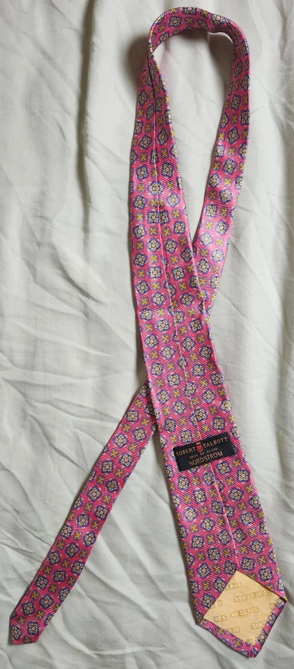 Corbata de seda Robert Talbott Best Of Class Nordstrom rosa vivo azul geométrica Foto 4 de 4
