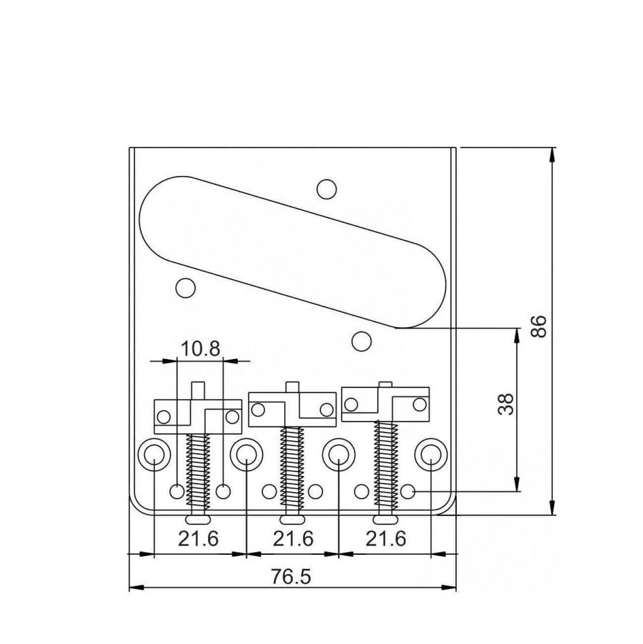 Telecaster Bridge w/ CutDown Sides & Wilkinson Compensated Brass