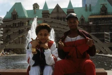 Rapper Michie Mee and DJ L.A. Luv appear in a portrait taken on J - Old Photo 5