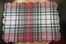 C&F Enterprises One Quilted Reversible Rectangular Placemat “Lenox Plaid”