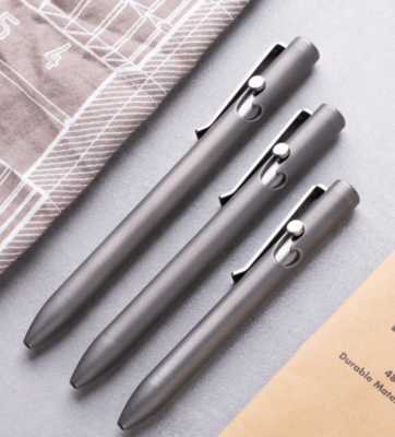 Tactile Turn - Stonewashed Titanium Bolt Action Pen in Standard