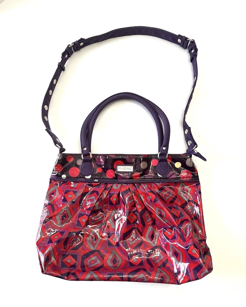 Hadaki Large Tote Bag Purse Weekender Purple Red Adjustable Removable Strap