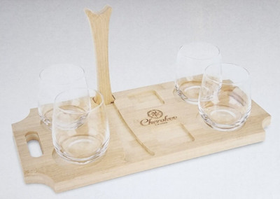 Cherokee Casino ~ Sommelier Wine Board With Glasses ~ Modern Elegance