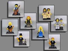LEGO® Figuren Jazz Band Sängerin Musiker Kontrabass Geige Schlagzeug
