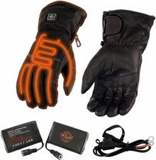 Milwaukee Leather 7513 Men's Black 'HEATED' Waterproof Leather Gauntlet Gloves