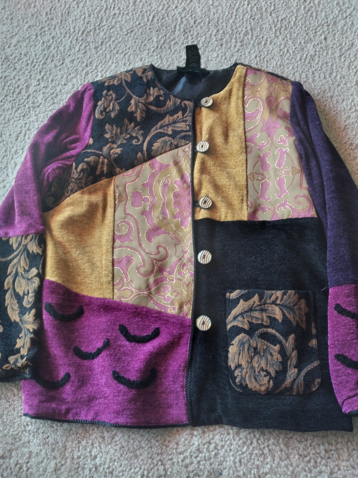 Vintage Indigo Moon Patchwork Womans Jacket Size … - image 2