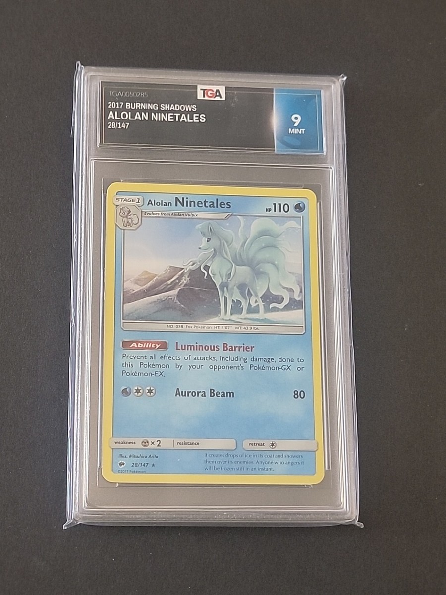 ポケマス9919 2017 Pokemon Alolan Ninetales - Burning Shadows #28 Rare TGA 9