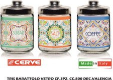 Tris Barattolo Vetro cf 3 pezzi cc 800 Decorazione Valencia Cerve CV94640