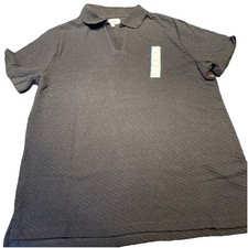 Goodfellow Co Men's L Large Shirt Black Regular Fit Johnny Collared Polo New