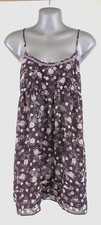 Victoria's Secret Angels sz S Night Gown purple floral print sheer tank 0676