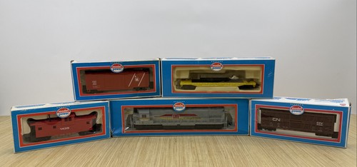 5 cajas de vagones de tren eléctrico modelo vintage escala HO 6684 9003 9024 9802 con caboose | Zustand: Used