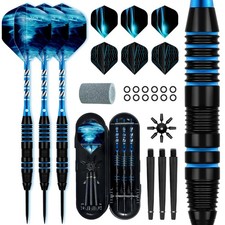 3 Pack Steel Tip Darts Set with Case Professional Darts Set 22g with 9 Dart