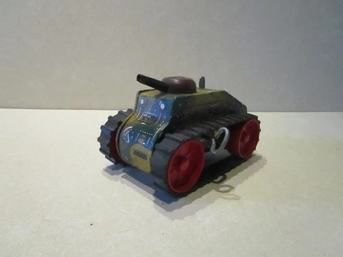 Vintage Tin Litho Windup Marx Army Tank 1940's -1950's - Works