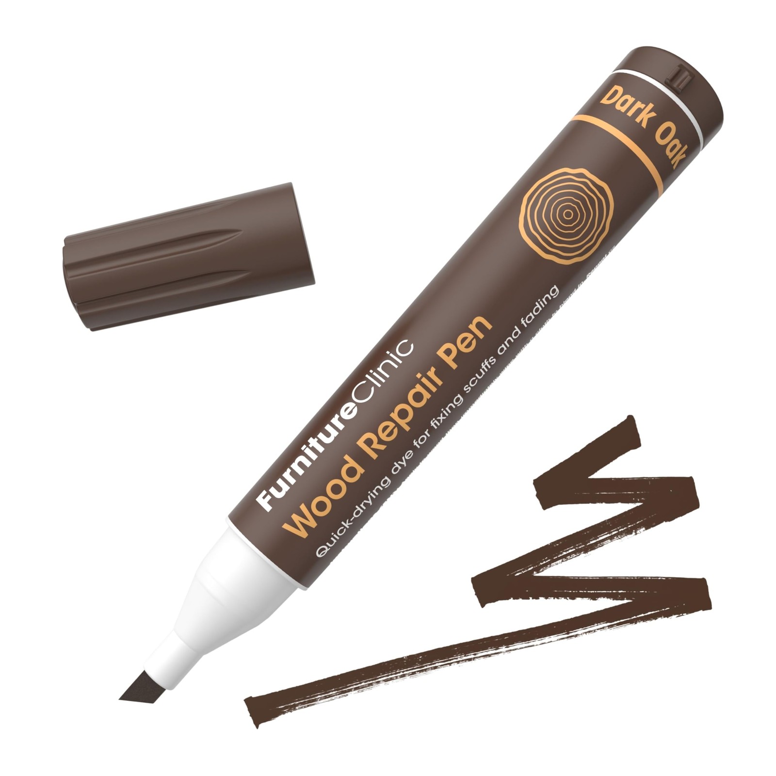 Furniture Clinic Wood Repair Pen (Dark Oak) - Scratch Single Pen, Dark Oak