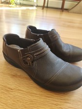 Clarks Collection Cheyn Madi Brown Leather Loafers 8.5 Medium Pull-On