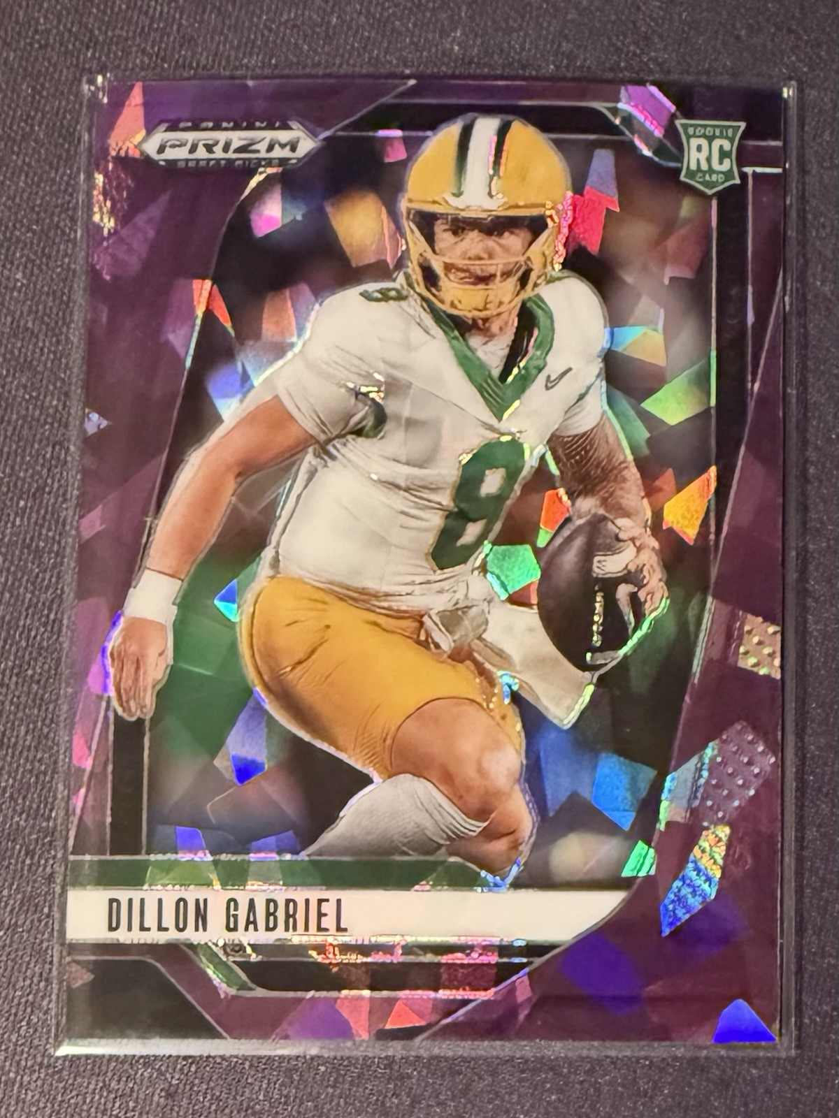 2025 Panini Prizm Draft Picks Dillon Gabriel #97 RC Purple Cracked Ice /199