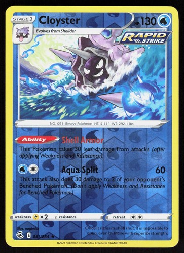 Cloyster 051/264 2021 Rare Fusion Strike Pokemon Reverse Holo