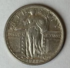 1917 type 1 standing liberty quarter au+