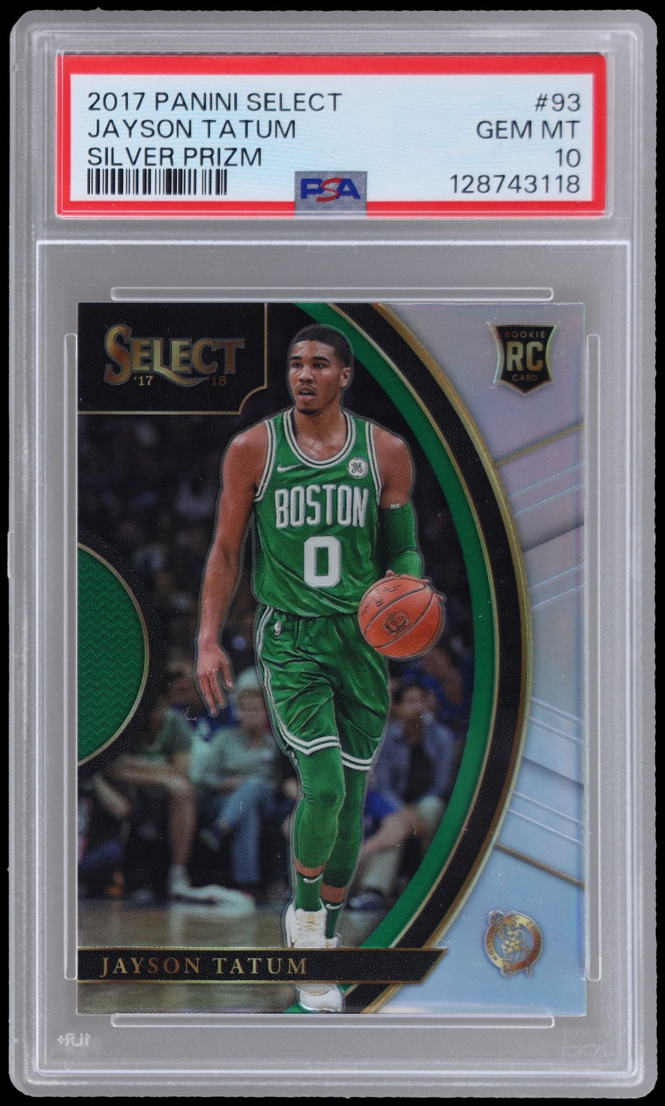 2017-18 Panini Select Jayson Tatum #93 PSA 10 RC Concourse Silver Prizm Gem Mint