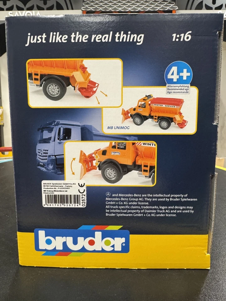 BRUDER 02572 - scala 1:16 - SPARGISALE MB-UNIMOG - NUOVO - SIGILLATO - Immagine 4 di 4