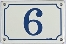 Targa targa cancello numero civico francese 6 porte acciaio smaltato insegna nuova vecchio magazzino NOS