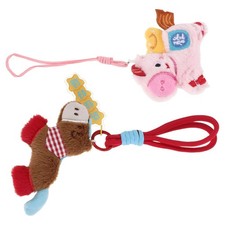 2pcs Cute Phone Charm Wrist Strap: Plush Horse Lanyard Pendant for Case Bag -