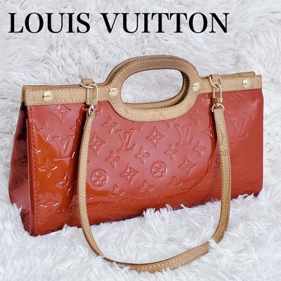 LOUIS VUITTON Red Shoulder Bag Handbag 2WAY Luxury Monogram Vernis 32x15x10cm