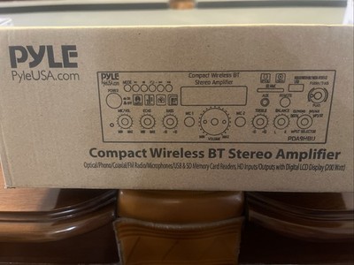 Pyle Compact Wireless Bluetooth Stereo Amplifier w/ Digital LCD Display 200 Watt